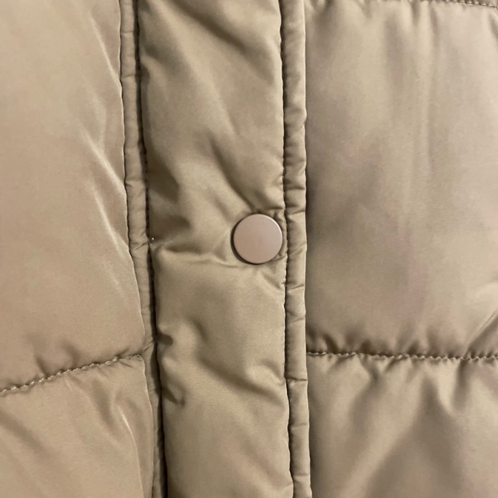 H&M hooded puffer midi brownish green coat jacket size XS - Picture 6 of 7